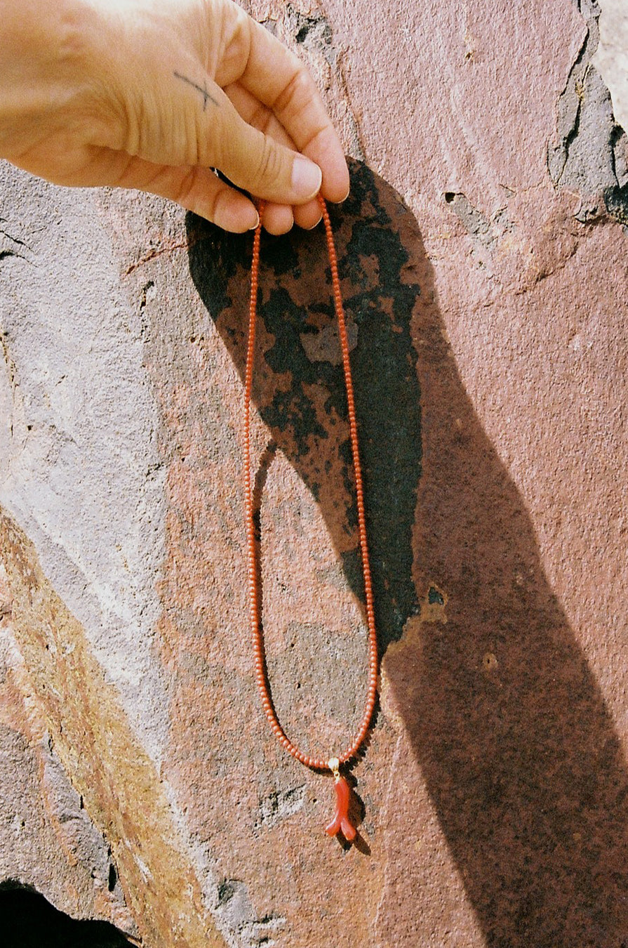 'GOOD LUCK' CORAL BRANCH NECKLACE