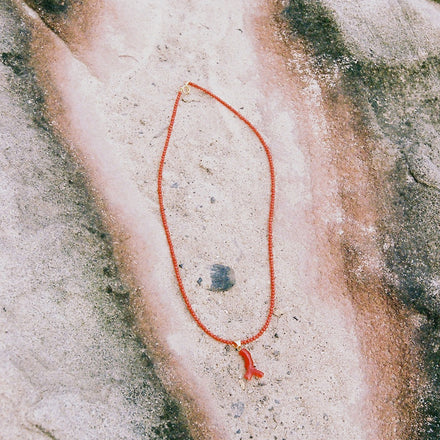 'GOOD LUCK' CORAL BRANCH NECKLACE