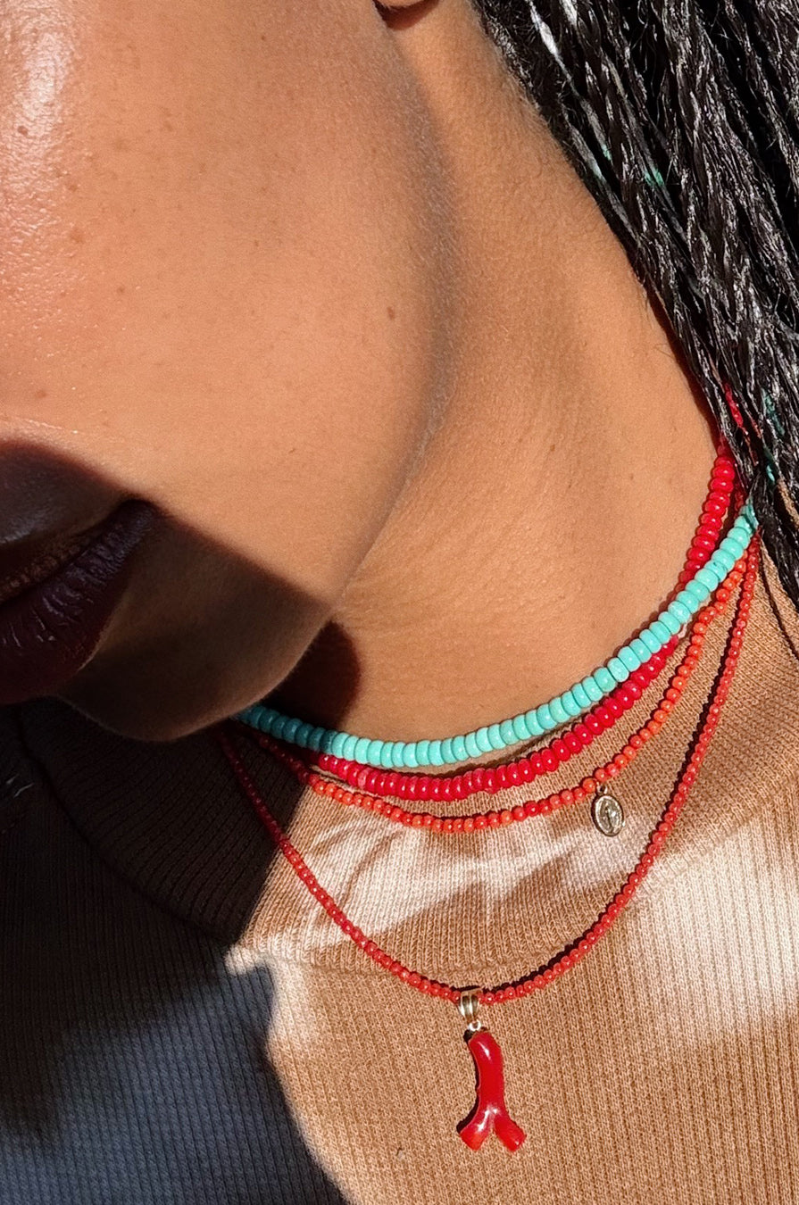 PROSPER DEVOTION CORAL NECKLACE