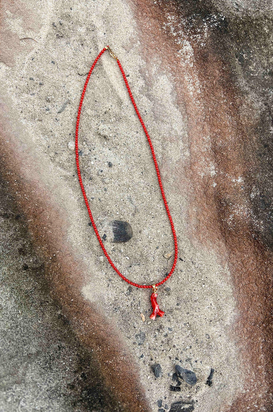 'GOOD LUCK' CORAL BRANCH NECKLACE
