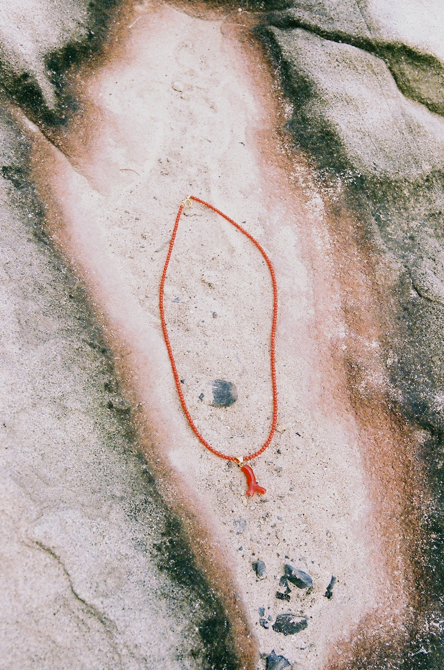 'GOOD LUCK' CORAL BRANCH NECKLACE