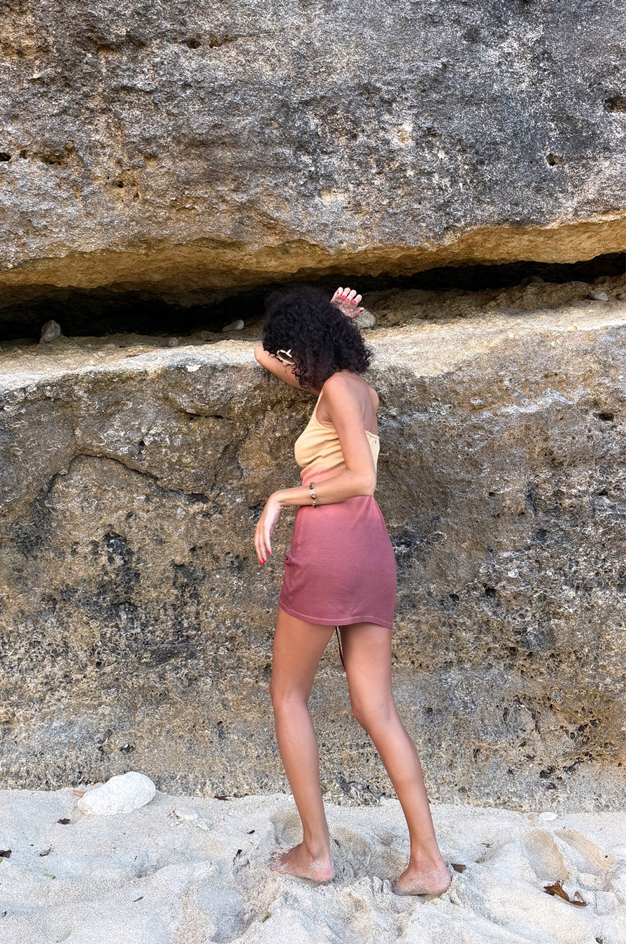 RESONANCE RIBBED HALTER DRESS