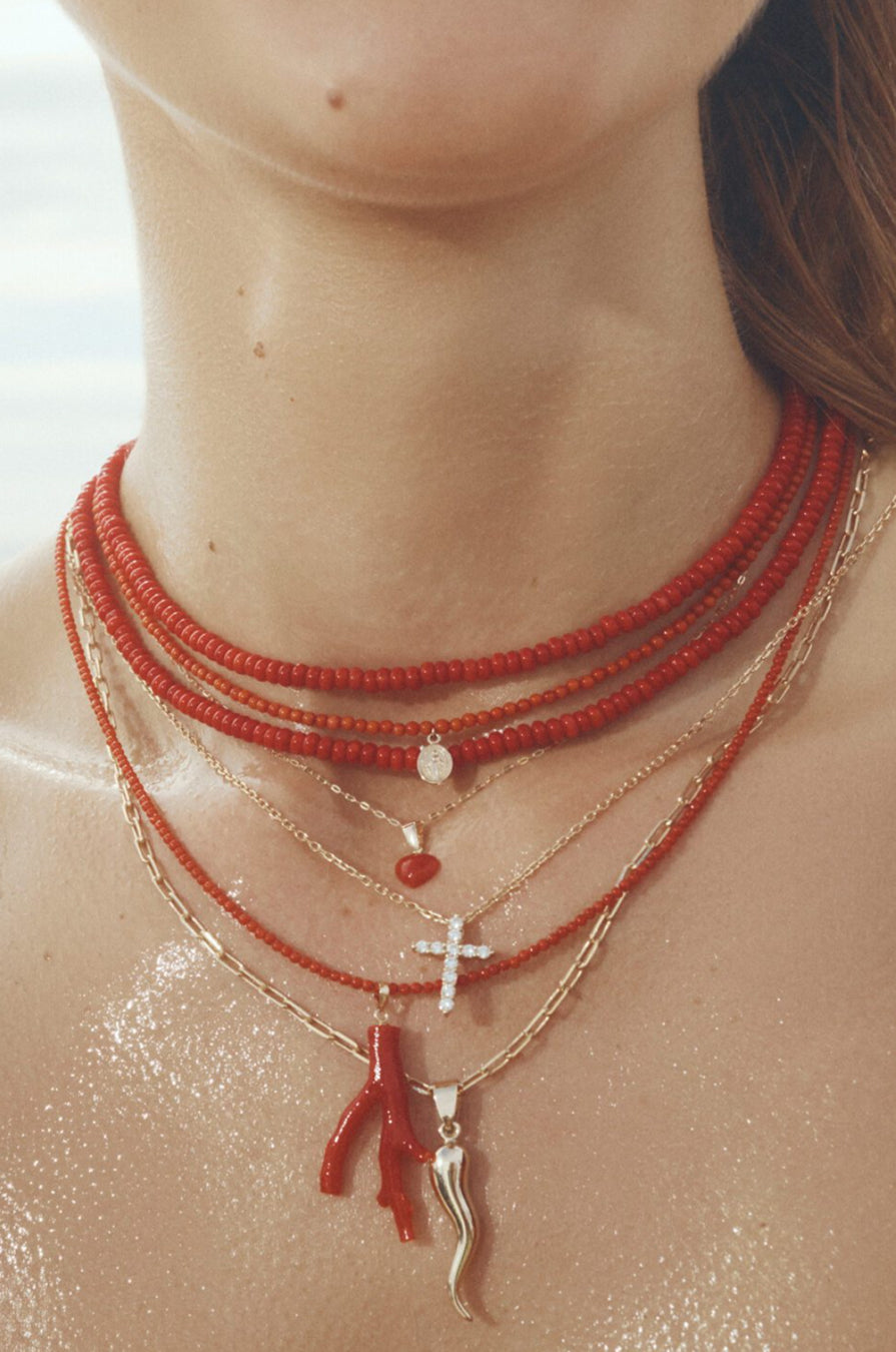 PROSPER DEVOTION CORAL NECKLACE